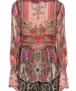 Camilla EBoutique (US) Up To 50% Off LACE UP RUFFLE BLOUSE LOTUS LOVERS