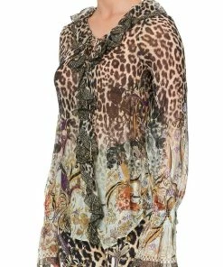 Camilla EBoutique (US) Up To 50% Off LACE UP RUFFLE BLOUSE NOMADIC NYMPH