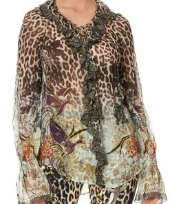 Camilla EBoutique (US) Up To 50% Off LACE UP RUFFLE BLOUSE NOMADIC NYMPH