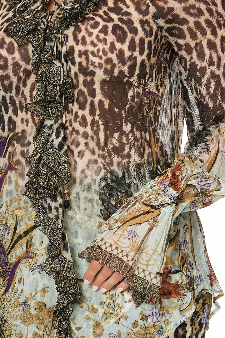 Camilla EBoutique (US) Up To 50% Off LACE UP RUFFLE BLOUSE NOMADIC NYMPH