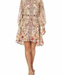 Camilla EBoutique (US) LACE UP SHIRRED WAIST DRESS DRIFTING DREAMER Up To 30% Off