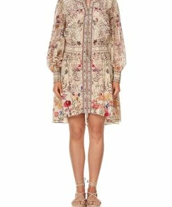 Camilla EBoutique (US) LACE UP SHIRRED WAIST DRESS DRIFTING DREAMER Up To 30% Off