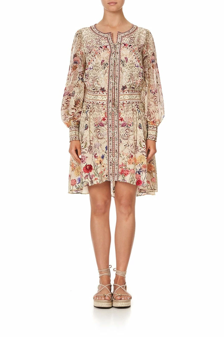 Camilla EBoutique (US) LACE UP SHIRRED WAIST DRESS DRIFTING DREAMER Up To 30% Off