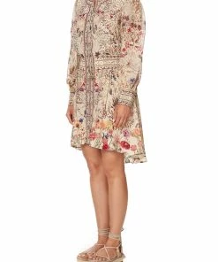 Camilla EBoutique (US) LACE UP SHIRRED WAIST DRESS DRIFTING DREAMER Up To 30% Off