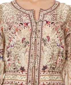 Camilla EBoutique (US) LACE UP SHIRRED WAIST DRESS DRIFTING DREAMER Up To 30% Off