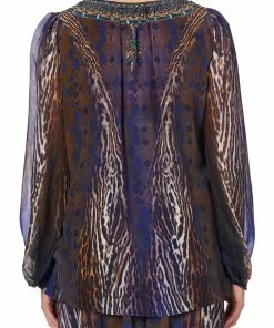 Camilla EBoutique (US) LACE UP SIDE BLOUSE KOMODO QUEEN