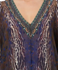 Camilla EBoutique (US) LACE UP SIDE BLOUSE KOMODO QUEEN