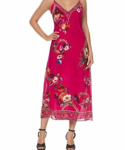 Camilla EBoutique (US) LACE UP SLIP WITH SHEER PANEL APPLE EYED Up To 50% Off