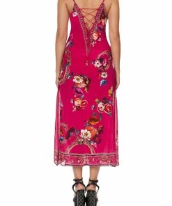 Camilla EBoutique (US) LACE UP SLIP WITH SHEER PANEL APPLE EYED Up To 50% Off