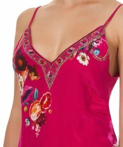 Camilla EBoutique (US) LACE UP SLIP WITH SHEER PANEL APPLE EYED Up To 50% Off