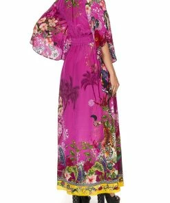 Camilla EBoutique (US) LONG DRESS WITH SMOCKED WAIST JUNGLE LANGUAGE