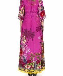 Camilla EBoutique (US) LONG DRESS WITH SMOCKED WAIST JUNGLE LANGUAGE