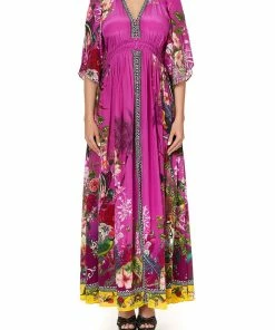 Camilla EBoutique (US) LONG DRESS WITH SMOCKED WAIST JUNGLE LANGUAGE