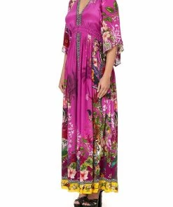 Camilla EBoutique (US) LONG DRESS WITH SMOCKED WAIST JUNGLE LANGUAGE