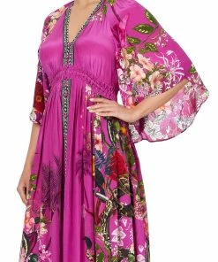 Camilla EBoutique (US) LONG DRESS WITH SMOCKED WAIST JUNGLE LANGUAGE