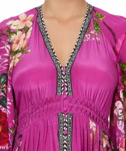 Camilla EBoutique (US) LONG DRESS WITH SMOCKED WAIST JUNGLE LANGUAGE