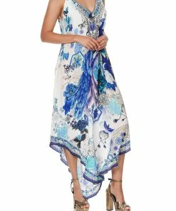 Camilla EBoutique (US) LONG DRESS WITH STRAP BEAD DETAIL WHITE SIDE OF THE MOON