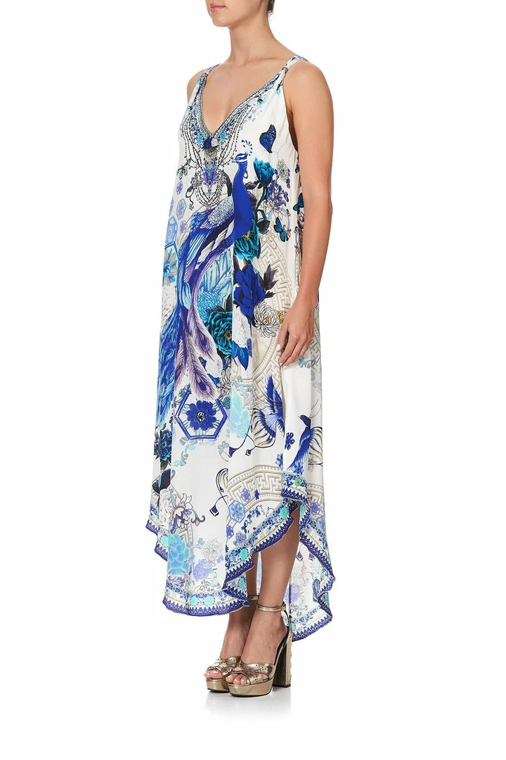 Camilla EBoutique (US) LONG DRESS WITH STRAP BEAD DETAIL WHITE SIDE OF THE MOON