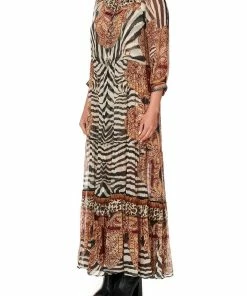 Camilla EBoutique (US) LONG GATHERED PANEL DRESS WILD FIRE