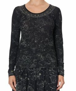Camilla EBoutique (US) LONG SLEEVE FITTED TOP MIDNIGHT MOON HOUSE