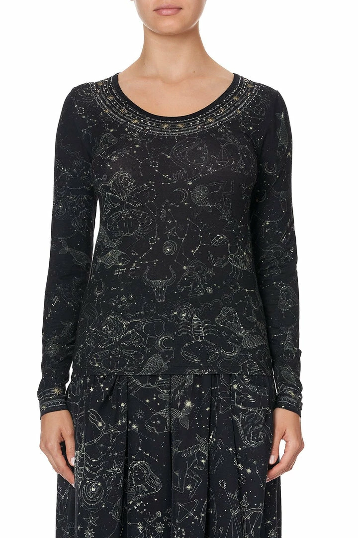Camilla EBoutique (US) LONG SLEEVE FITTED TOP MIDNIGHT MOON HOUSE