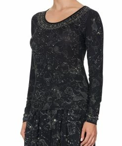 Camilla EBoutique (US) LONG SLEEVE FITTED TOP MIDNIGHT MOON HOUSE