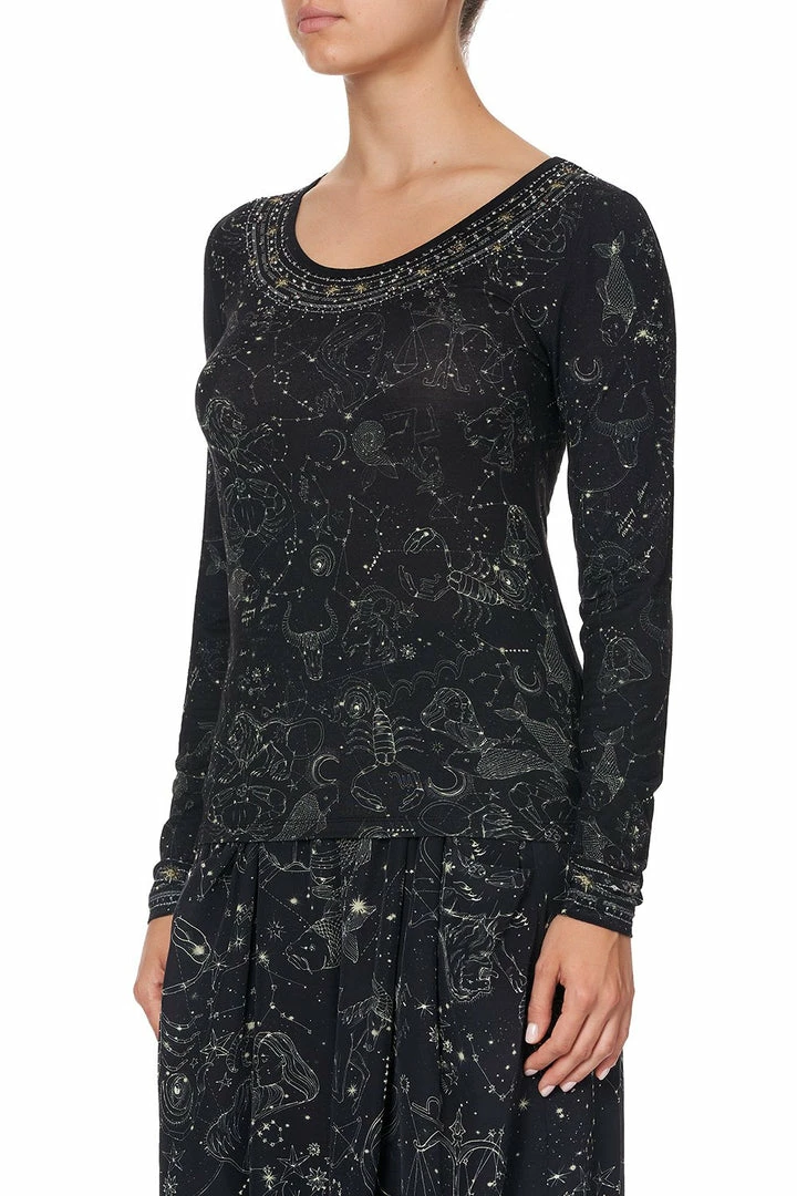 Camilla EBoutique (US) LONG SLEEVE FITTED TOP MIDNIGHT MOON HOUSE
