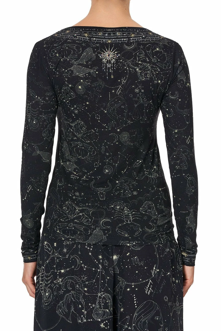 Camilla EBoutique (US) LONG SLEEVE FITTED TOP MIDNIGHT MOON HOUSE