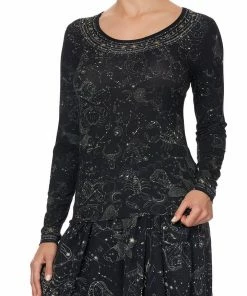 Camilla EBoutique (US) LONG SLEEVE FITTED TOP MIDNIGHT MOON HOUSE