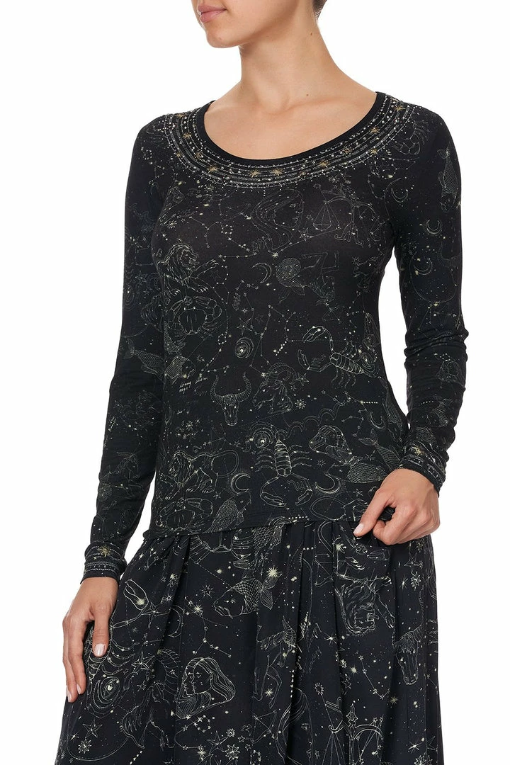 Camilla EBoutique (US) LONG SLEEVE FITTED TOP MIDNIGHT MOON HOUSE