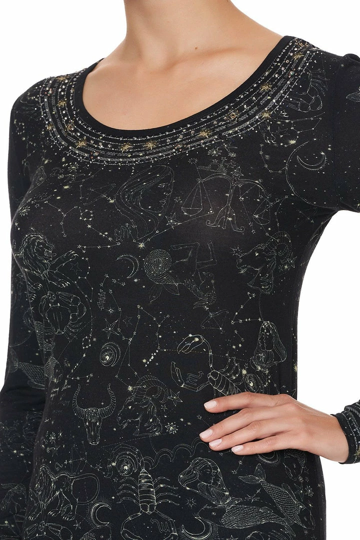 Camilla EBoutique (US) LONG SLEEVE FITTED TOP MIDNIGHT MOON HOUSE