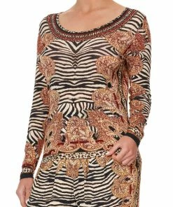 Camilla EBoutique (US) Up To 50% Off LONG SLEEVE FITTED TOP WILD FIRE