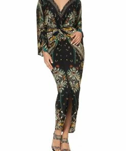 Camilla EBoutique (US) Up To 30% Off LONG SPLIT FRONT TWIST DRESS MATERNAL INSTINCT