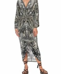Camilla EBoutique (US) LONG SPLIT FRONT TWIST DRESS ONE TRIBE Up To 40% Off