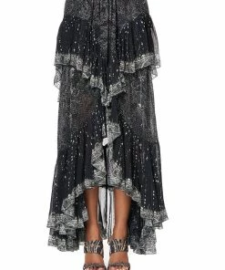 Camilla EBoutique (US) Up To 30% Off MAXI SKIRT WITH DOUBLE FRILL MIDNIGHT PEARL