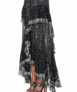 Camilla EBoutique (US) Up To 30% Off MAXI SKIRT WITH DOUBLE FRILL MIDNIGHT PEARL