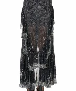 Camilla EBoutique (US) Up To 30% Off MAXI SKIRT WITH DOUBLE FRILL MIDNIGHT PEARL