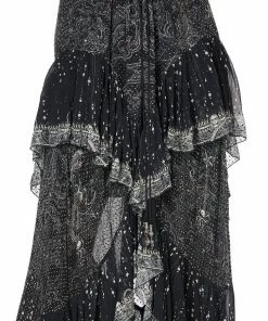 Camilla EBoutique (US) Up To 30% Off MAXI SKIRT WITH DOUBLE FRILL MIDNIGHT PEARL