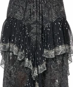 Camilla EBoutique (US) Up To 30% Off MAXI SKIRT WITH DOUBLE FRILL MIDNIGHT PEARL