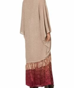 Camilla EBoutique (US) METALLIC KNIT PONCHO WITH TASSELS COASTAL TREASURE