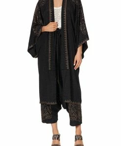 Camilla EBoutique (US) Sale Clothing MID LENGTH KIMONO COAT LUXE BLACK