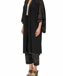 Camilla EBoutique (US) Sale Clothing MID LENGTH KIMONO COAT LUXE BLACK