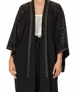 Camilla EBoutique (US) Sale Clothing MID LENGTH KIMONO COAT LUXE BLACK