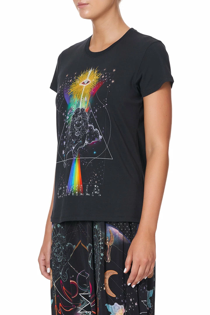 Camilla EBoutique (US) Up To 30% Off SLIM FIT ROUND NECK T-SHIRT MIDNIGHT MOON HOUSE