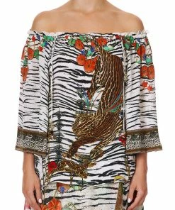 Camilla EBoutique (US) Up To 50% Off OFF SHOULDER FLARE BLOUSE COSMIC CONFLICT
