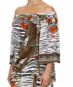 Camilla EBoutique (US) Up To 50% Off OFF SHOULDER FLARE BLOUSE COSMIC CONFLICT