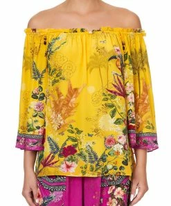 Camilla EBoutique (US) OFF SHOULDER FLARE BLOUSE SAFFRON MOON Up To 30% Off