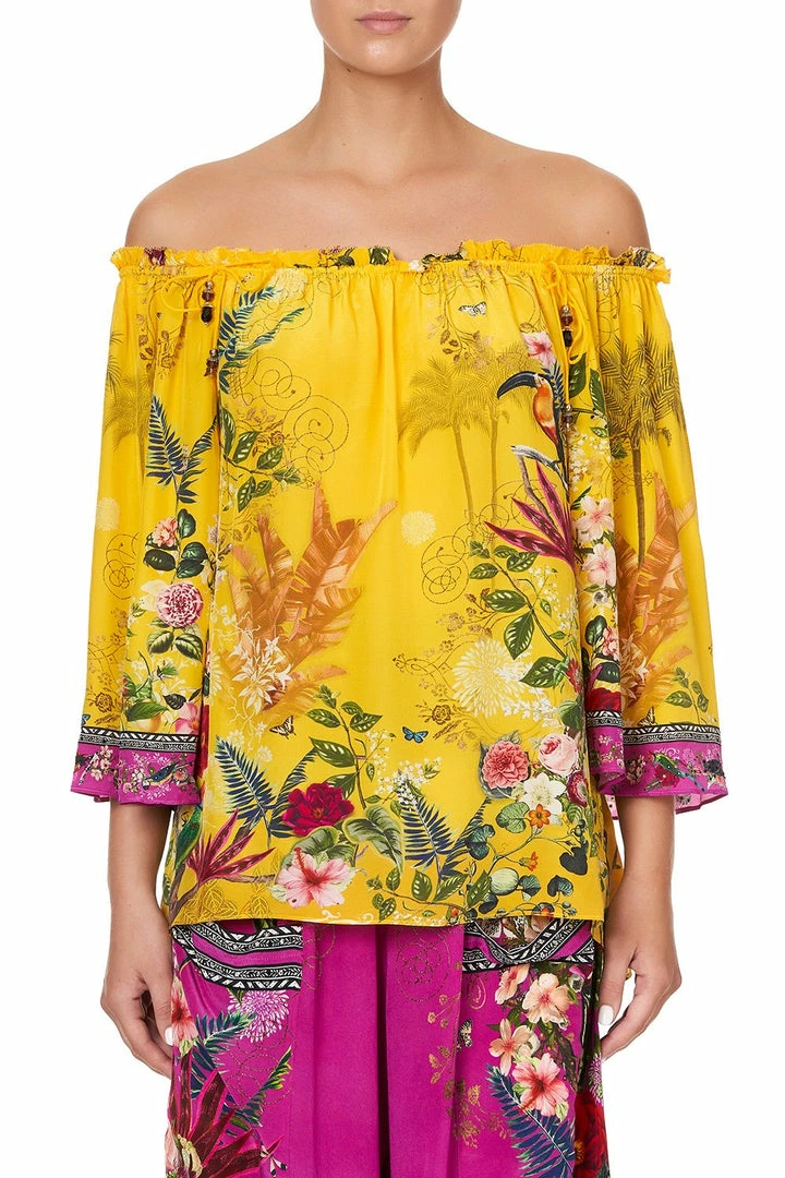 Camilla EBoutique (US) OFF SHOULDER FLARE BLOUSE SAFFRON MOON Up To 30% Off