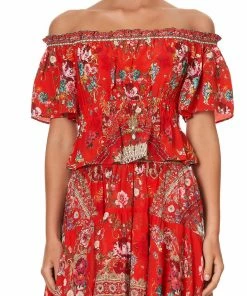 Camilla EBoutique (US) Up To 30% Off OFF SHOULDER GATHERED TOP CAMEOS CAN CAN