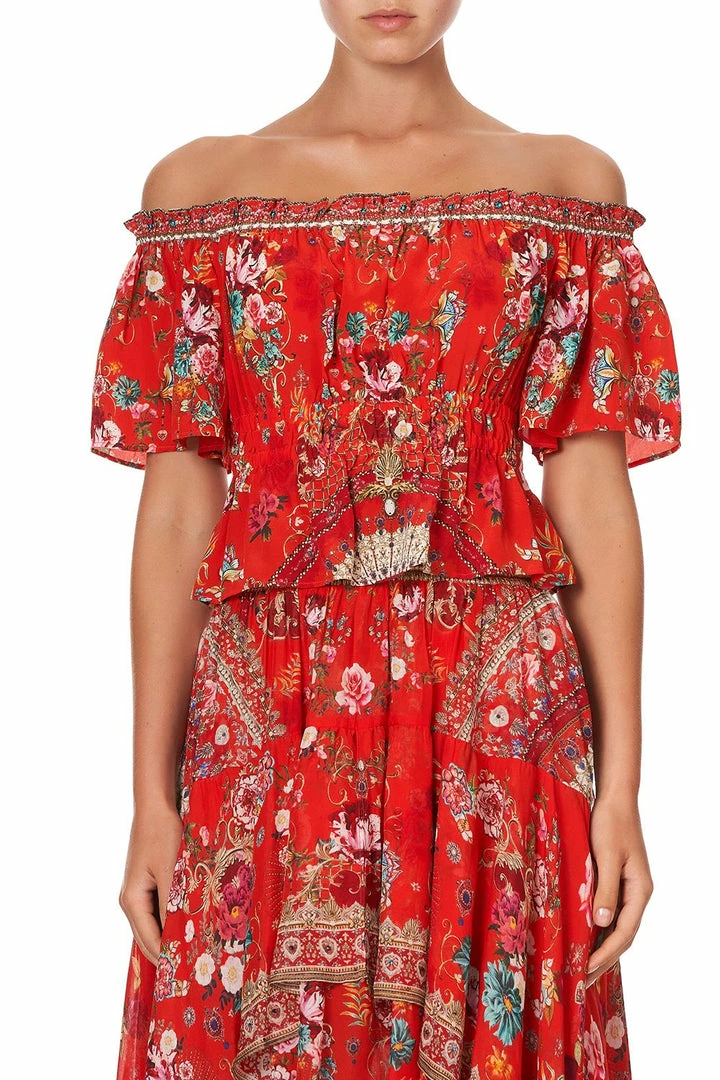 Camilla EBoutique (US) Up To 30% Off OFF SHOULDER GATHERED TOP CAMEOS CAN CAN